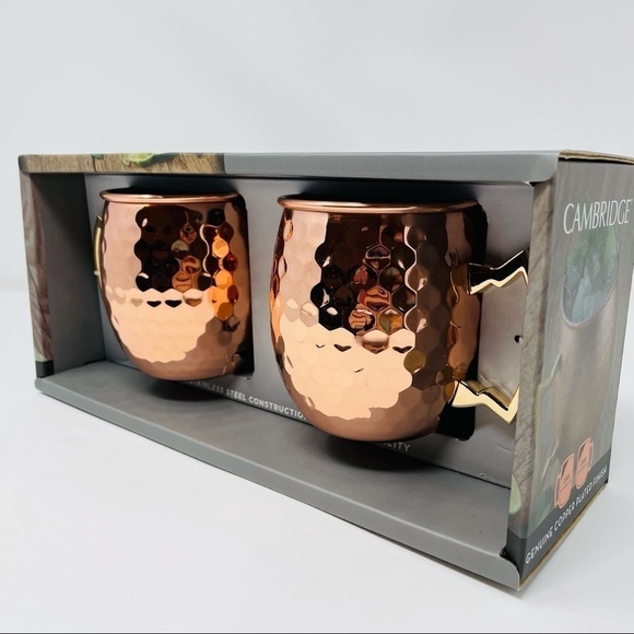 Cambridge Silversmiths 2 Pack of 20 Ounce Hammered Copper Moscow Mule Mugs - Picture 7 of 11